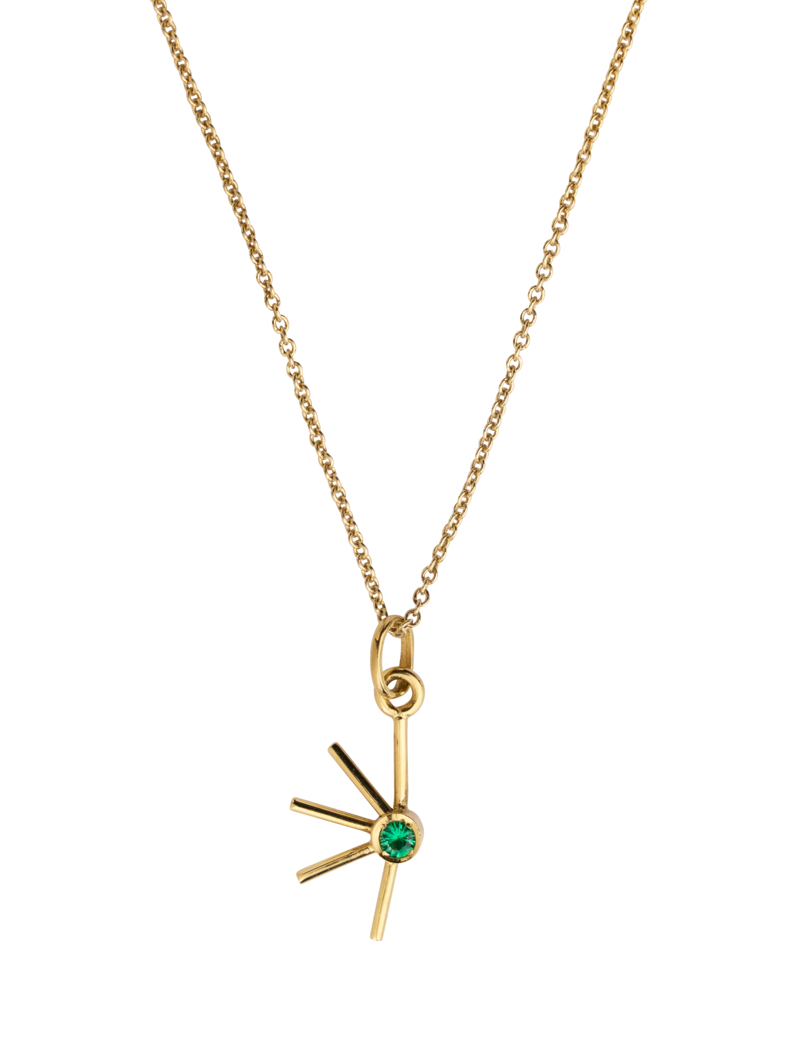 Emma amulet gold & emerald